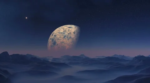 UFO and Huge Planet Vídeo Stock 65239071