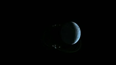 UFO and moon Stock Footage 11135162