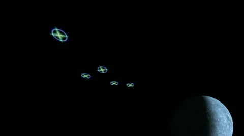 UFO and moon Stock Footage 11139830