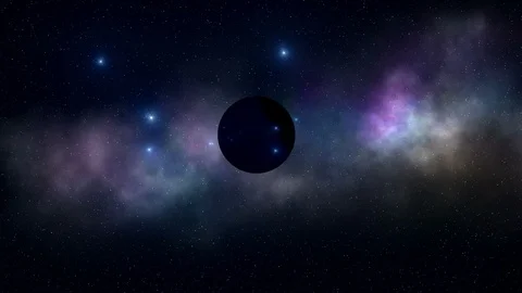 UFO and Planet Flying in the Outer Space Stock Footage 109556415