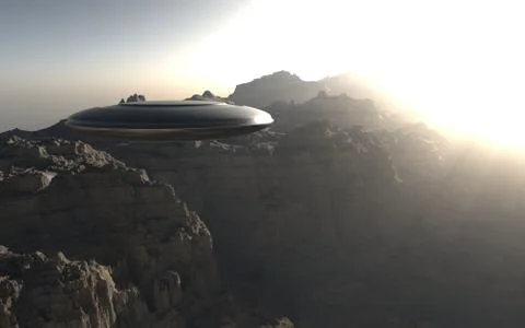 Ufo at area Stock Illustration
