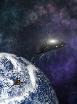 UFO attack Stock Illustration