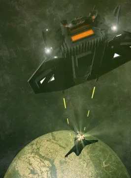 Ufo Attack Stock-Illustration