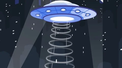 UFO Attacking a City Stock Footage 86200101