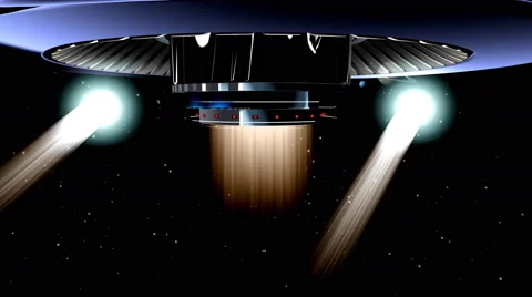 UFO on background of the starry sky. Animation Stock Footage 68019295