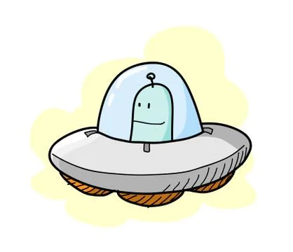 UFO Cartoon Stock Illustration