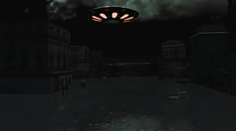 UFO in City Stock-Footage 51437190