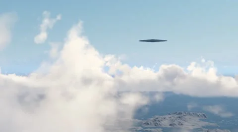 UFO in the clouds Stock Footage 61496731