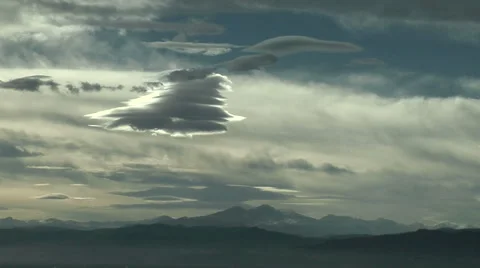 UFO Clouds in Time Lapse - Mountain Wave Rotor Cloud Stock Footage 54727403