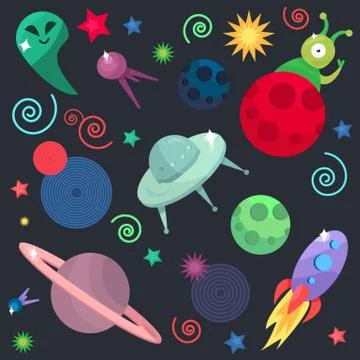 UFO cosmos pattern Stock Illustration