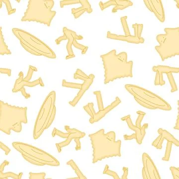 UFO cracker shape pattern seamless. monster Cookies in shape of monster zom.. 스톡 일러스트