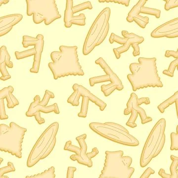 UFO cracker shape pattern seamless. monster Cookies in shape of monster zom.. Illustrazione stock