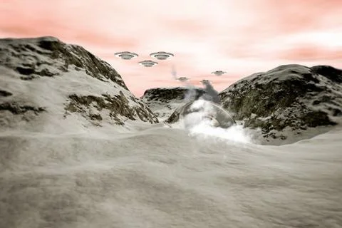 Ufo crash Stock Illustration