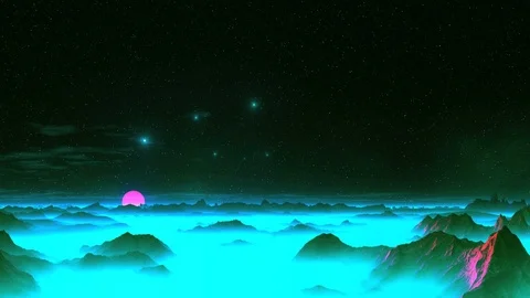 UFO Dance Over Alien Planet Stock Footage 112173639