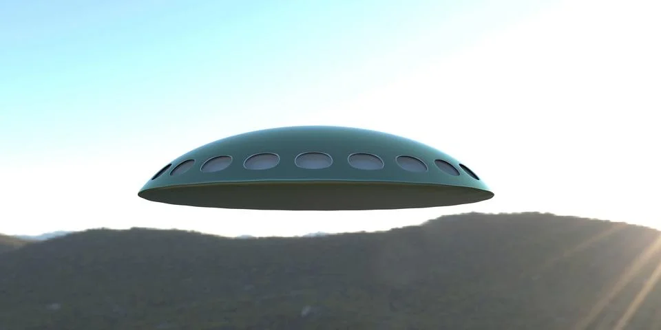 UFO at Daylight Stock Illustration