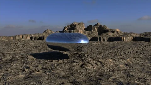 UFO Descends Stock Footage 92187996