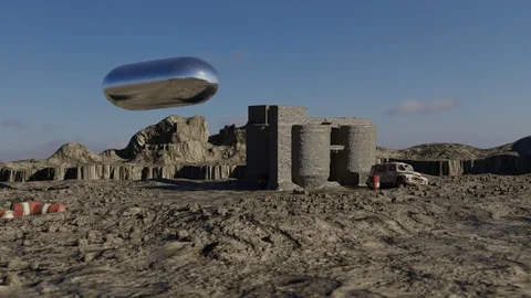 UFO Descent Stock Footage 92229197