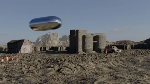UFO Desert Stock Footage 92393946