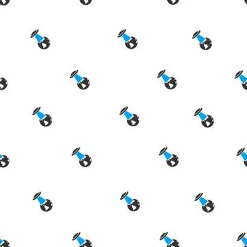 Ufo Explores Earth Flat Vector Seamless Pattern Stock Illustration