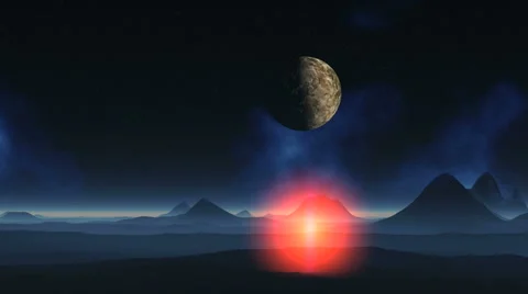 UFO Falls to an Alien Planet Stock Footage 67673782