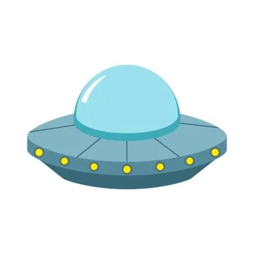 Ufo in flat design icon. Vector illustrtion. Isolated. Stock Illustration