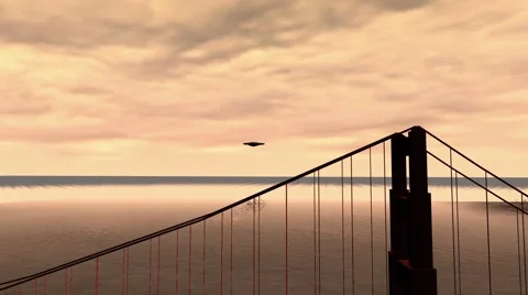 UFO Flies Past the Golden Gate Bridge