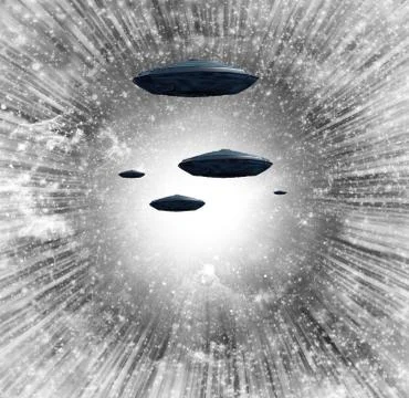 UFO Flight Stock Illustration