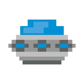 Ufo flying 8 bits pixelated icon Illustrazione stock