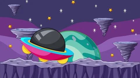 UFO Flying Around Comet in Outer Space Stock Footage 255186129