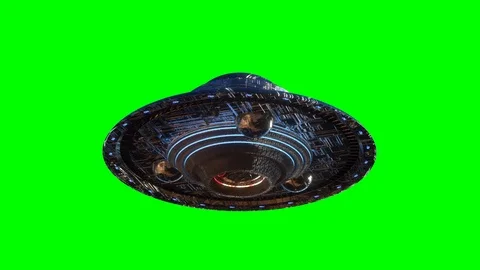 Ufo flying on green background. 3d render Stock Footage 114329707