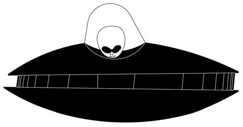 UFO Flying Stock Illustration