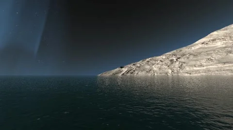 UFO Flying Over Alien Planet With Vapor Trail Stock Footage 64803544