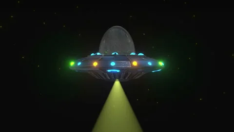 UFO Flying in Space Background Video stock 239083046