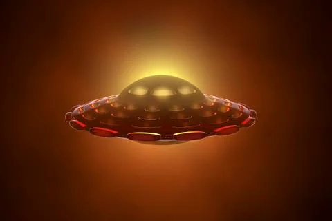 UFO flying spaceship Stock Illustration