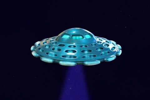 UFO flying spaceship Stock Illustration