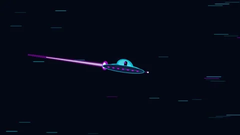 Ufo Flying at Warp Speed Through Outer Space for Science Fiction Advertising 库存影片 335257135