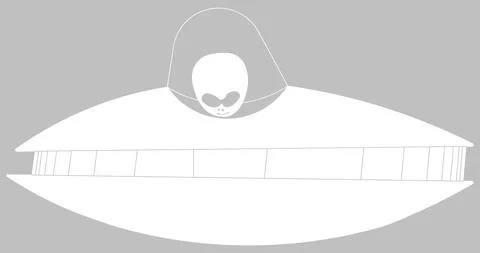 UFO Flying White Stock Illustration
