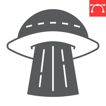 Ufo glyph icon Stock Illustration