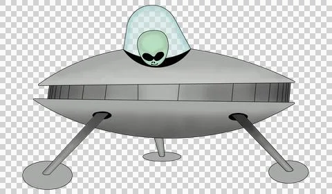 UFO on the ground Color Stock Illustration