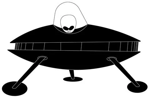 UFO on the ground Stock Illustration