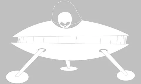 UFO on the ground White Stock Illustration