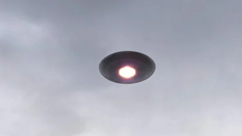 UFO hovering a military base Stock Footage 87738554