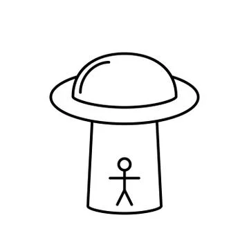Ufo icon element of space icon for mobile concept and web apps. Thin line ufo Stock Illustration