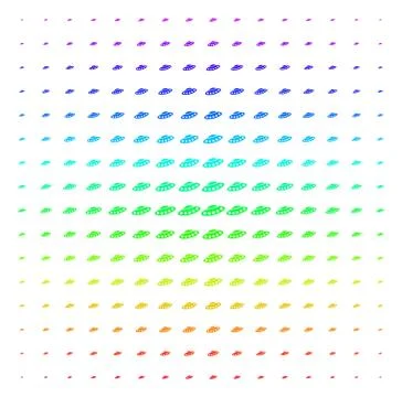 UFO Icon halftone Spectrum effect イラスト素材