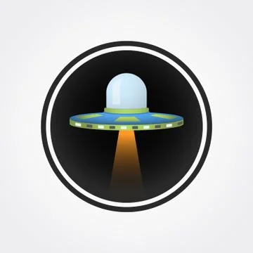 UFO icon logo Illustrazione stock