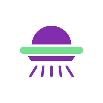 Ufo icon solid purple green colour universe symbol perfect. Stock Illustration