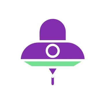 Ufo icon solid purple green colour universe symbol perfect. Stock Illustration