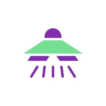 Ufo icon solid purple green colour universe symbol perfect. 스톡 일러스트