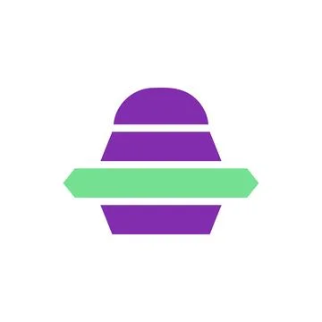 Ufo icon solid purple green colour universe symbol perfect. Illustrazione stock