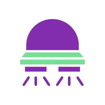 Ufo icon solid purple green colour universe symbol perfect. Stock Illustration